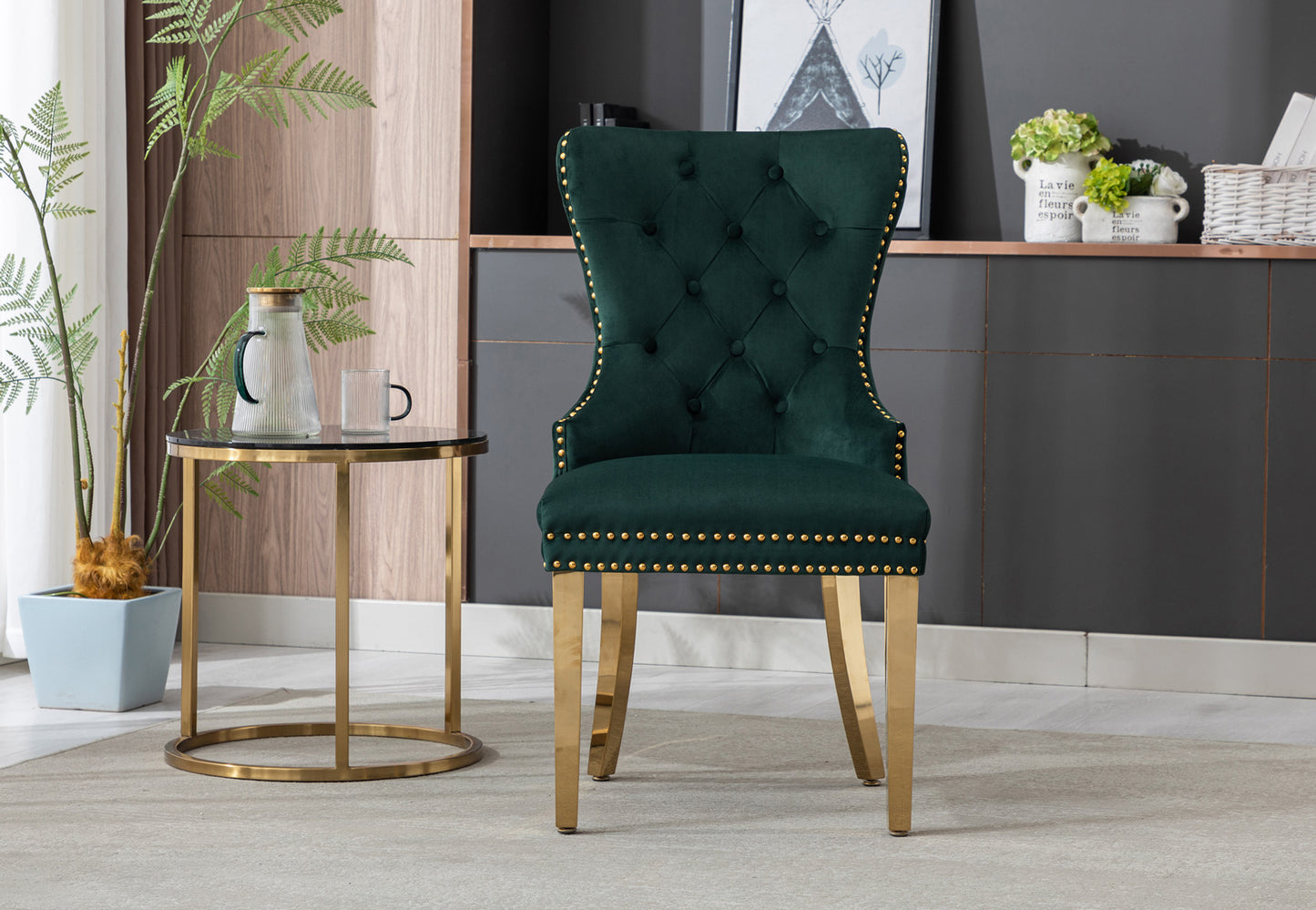 Lion Velvet Dining Chair