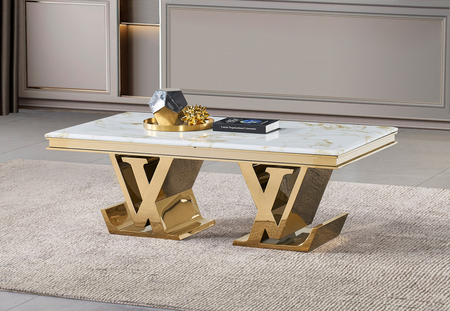 FF COFFEE TABLE- GOLD