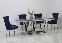 D411 SILVER DINING MARBLE TABLE